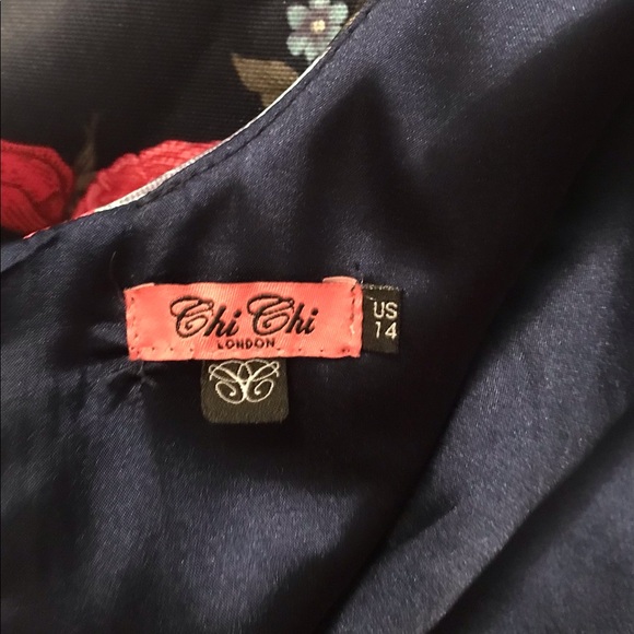 Chi Chi London Floral Dress- Size-UK 14 and US 14 - Picture 5 of 6